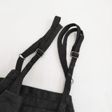 fog linen work リネンサロペット Mari マリ リトアニアリネン 定価22550円 サロペット ブラック レディース フォグリネンワーク【中古】6-0612M♪