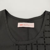 Mint Designs 新品 カットワーク 定価28600円 サイズ2 Uネック ブラウス シャツ ブラック レディース ミントデザインズ【中古】6-0626S♪
