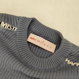 Mint Designs HAPPY MISTA リブニット 40223-KN1PO01 肩レース セーター ニット ブルーグレー レディース ミントデザインズ【中古】6-0803M∞