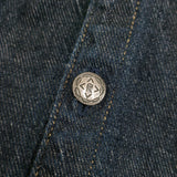 45R/45rpm 45プチデニムのフリルカシュクールドレス濃 定価57200円 ワンピース 24SS ネイビー レディース フォーティーファイブアールピーエム【中古】6-0603M♪