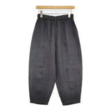 evam eva linen cropped pants サイズ1 定価29700円 E251T232 リネン イージー クロップドパンツ 25SS チャコールグレー レディース エヴァムエヴァ【中古】6-0603M♪