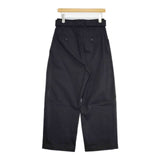 MARGARET HOWELL LIGHT COTTON LINEN TWILL 578-2143030 ベルト付き パンツ ブラック レディース マーガレットハウエル【中古】6-0722G∞