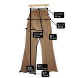 REMI RELIEF 裏毛 フレアパンツ カットオフ コットン サイズS スウェット パンツ ブラウン レディース レミレリーフ【中古】6-0722G∞