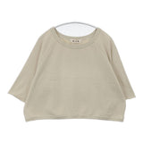 RITA JEANS TOKYO クロップド丈 ショート丈 スウェット トレーナー コットン 半袖Ｔシャツ カットソー ライトベージュ レディース リタジーンズトウキョウ【中古】6-0620S△