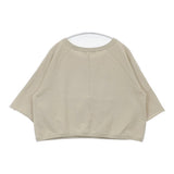 RITA JEANS TOKYO クロップド丈 ショート丈 スウェット トレーナー コットン 半袖Ｔシャツ カットソー ライトベージュ レディース リタジーンズトウキョウ【中古】6-0620S△