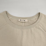RITA JEANS TOKYO クロップド丈 ショート丈 スウェット トレーナー コットン 半袖Ｔシャツ カットソー ライトベージュ レディース リタジーンズトウキョウ【中古】6-0620S△