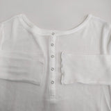 NOBLE シアーテレコヘンリーネックプルオーバー 定価13200円 長袖Ｔシャツ カットソー ロンＴ 26SS ホワイト レディース ノーブル【中古】6-0603M♪
