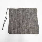 fog linen work Canna pouch リネン100％ ポーチ ベージュ クロ レディース フォグリネンワーク【中古】6-0607G◎