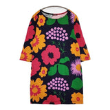 marimekko KIRIMA MARJAILLA KUKKATORI マルヤイッラ クッカトリ ポルトガル製 サイズS ワンピース ネイビー オレンジ レディース マリメッコ【中古】6-0915M△