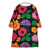 marimekko KIRIMA MARJAILLA KUKKATORI マルヤイッラ クッカトリ ポルトガル製 サイズS ワンピース ネイビー オレンジ レディース マリメッコ【中古】6-0915M△