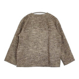 nooy イタリアンジャガードフラップジャケット サイズ2 定価48400円 NJK01SS20 ノーカラージャケット ベージュ レディース ヌーイ【中古】6-0603M♪