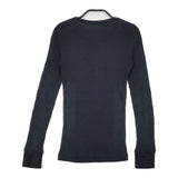 n100 リブ ヘンリーネックシャツ nc-8002-34 コットン 長袖Ｔシャツ カットソー ロンＴ ブラック レディース エヌワンハンドレッド【中古】6-0816M∞