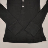 n100 リブ ヘンリーネックシャツ nc-8002-34 コットン 長袖Ｔシャツ カットソー ロンＴ ブラック レディース エヌワンハンドレッド【中古】6-0816M∞
