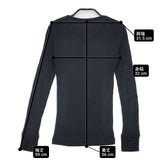 n100 リブ ヘンリーネックシャツ nc-8002-34 コットン 長袖Ｔシャツ カットソー ロンＴ ブラック レディース エヌワンハンドレッド【中古】6-0816M∞