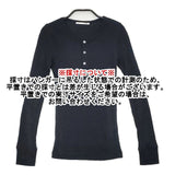 n100 リブ ヘンリーネックシャツ nc-8002-34 コットン 長袖Ｔシャツ カットソー ロンＴ ブラック レディース エヌワンハンドレッド【中古】6-0816M∞
