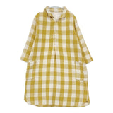 NATURAL LAUNDRY ネルシャツチュニック チェック ワンピース イエロー ホワイト レディース ナチュラルランドリー【中古】6-0816M∞