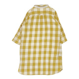NATURAL LAUNDRY ネルシャツチュニック チェック ワンピース イエロー ホワイト レディース ナチュラルランドリー【中古】6-0816M∞