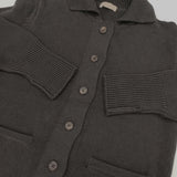 MARGARET HOWELL 578-7164004 COTTON LINEN JACKET KNIT コットンリネン カーディガン 日本製 サイズ2 ジャケット ブラック レディース マーガレットハウエル【中古】6-0915M△