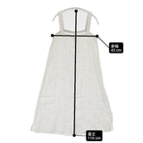MARGARET HOWELL HOUSE HOLD GOODS リネン エプロンワンピ ストライプ 日本製 サイズF ワンピース ホワイト グレー レディース マーガレットハウエル【中古】6-0620S△