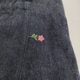 babaghuri J0551FS351 手紡ぎ カーディデニム ジャンパースカート 定価52800円 インド製 刺繍 ロングスカート 25SS ネイビー レディース ババグーリ【中古】6-0603G♪
