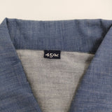 45R/45rpm 刺繍 スキッパー サイズ4 プルオーバー 長袖シャツ ブルー メンズ フォーティーファイブアールピーエム【中古】6-0603M♪