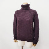 WOOLRICH ウール サイズS タートルネック ケーブル セーター ニット パープル レディース ウールリッチ【中古】6-1005T◎