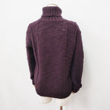 WOOLRICH ウール サイズS タートルネック ケーブル セーター ニット パープル レディース ウールリッチ【中古】6-1005T◎