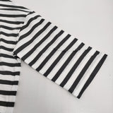 veritecoeur 1×1.5 ボーダーS/S コットンボーダーカットソー ドロップショルダー 定価13200円 Ｔシャツ カットソー 26SS グレー ホワイト レディース ヴェリテクール【中古】6-0603M♪