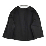 nest Robe 01221-1150 ノーカラーショートジャケット コットンリネン 日本製 サイズF ジャケット ブラック レディース ネストローブ【中古】6-0915M△