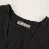 nest Robe 01221-1150 ノーカラーショートジャケット コットンリネン 日本製 サイズF ジャケット ブラック レディース ネストローブ【中古】6-0915M△