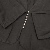 nest Robe 01221-1150 ノーカラーショートジャケット コットンリネン 日本製 サイズF ジャケット ブラック レディース ネストローブ【中古】6-0915M△