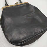 mina perhonen cuddle bag カドルバッグ 牛革 カーフレザー オールレザー製 猫モチーフ がま口 ハンドバッグ ブラック レディース ミナペルホネン【中古】6-0603G♪