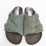 BIRKENSTOCK Zurich チューリッヒ サンダル スウェード カラーソール 細幅 ナロー幅 37 24.0 サンダル ミドリ レディース ビルケンシュトック【中古】6-0604S◎