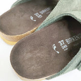 BIRKENSTOCK Zurich チューリッヒ サンダル スウェード カラーソール 細幅 ナロー幅 37 24.0 サンダル ミドリ レディース ビルケンシュトック【中古】6-0604S◎