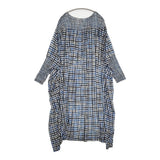 mina perhonen minamo カットソードレス カシミヤ混 ワイド ドルマンスリーブ 定価60500円 38 ワンピース ブルー グレー レディース ミナペルホネン【中古】6-0916M♪