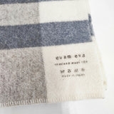 evam eva ウール ブランケット 大判 ブランケット ホワイト ブルー レディース エヴァムエヴァ【中古】6-0910T◎