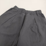 evam eva リネンシルクタックパンツ linen silk tuck pants イージーパンツ 定価30800円 25SS チャコールグレー レディース エヴァムエヴァ【中古】6-0603M♪