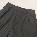 evam eva silk linen pants シルクリネン タックパンツ 定価28600円 E221T057 サイズ2 日本製 パンツ ブラック レディース エヴァムエヴァ【中古】6-0722G∞