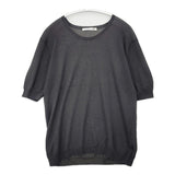 evam eva コットン シアー 半袖ニット 薄手 ニットTシャツ日本製 サイズ2 セーター ニット チャコールグレー レディース エヴァムエヴァ【中古】6-0620S△
