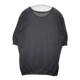 evam eva コットン シアー 半袖ニット 薄手 ニットTシャツ日本製 サイズ2 セーター ニット チャコールグレー レディース エヴァムエヴァ【中古】6-0620S△