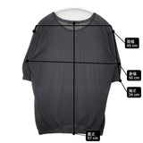 evam eva コットン シアー 半袖ニット 薄手 ニットTシャツ日本製 サイズ2 セーター ニット チャコールグレー レディース エヴァムエヴァ【中古】6-0620S△