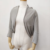 evam eva linen bolero リネンボレロ 羽織り 定価19800円 V241K930 ニット カーディガン 24SS グレー レディース エヴァムエヴァ【中古】6-0612M♪