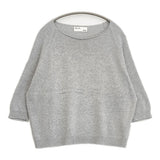evam eva dry cotton raglan pullover ドライコットンプルオーバーニット 七分袖 E181K122 セーター ニット グレー レディース エヴァムエヴァ【中古】6-0915M△