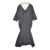 evam eva twist one-piece ツイストワンピース コットン 定価30800円 七分袖 E211K115 ワンピース チャコールグレー レディース エヴァムエヴァ【中古】6-0915M△