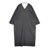 evam eva wool v neck one-piece ウールVネックワンピース サイズM 定価38500円 E251T016 25SS ブラック レディース エヴァムエヴァ【中古】6-0603M♪