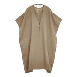 evam eva linen poncho リネンポンチョ ワンピース 定価28600円 E223T014 日本製 ポンチョ ベージュ レディース エヴァムエヴァ【中古】6-0915M△