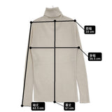 evam eva cashmere silk turtleneck カシミヤシルク タートルネック リブニット E002K003 定価48400円 セーター ニット ライトベージュ レディース エヴァムエヴァ【中古】6-0916T♪