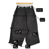 R&D.M.Co- コーデュロイゴムパンツ イージーパンツ ワイドパンツ リネンコットン パンツ ブラック レディース オールドマンズテーラー【中古】6-0916M♪