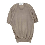 SLOANE 18G silk short sleeve シルク半袖ニット プルオーバー 日本製 サイズ3 セーター ニット モカベージュ レディース スローン【中古】6-0620S△