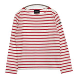 Le Minor ボーダー 長袖Ｔシャツ カットソー ロンＴ ホワイト レッド レディース ルミノア【中古】6-0923M∞